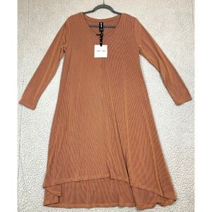 Agnes &‎ Dora V-Neck Hi-Lo Long Sleeve Rib Dress (Pumpkin) – Size L (NWT)